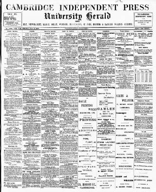 cover page of Cambridge Independent Press published on May 28, 1909