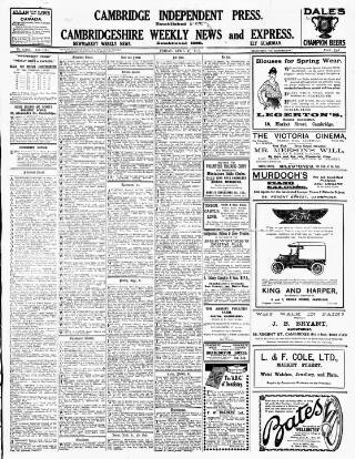 cover page of Cambridge Independent Press published on April 27, 1917