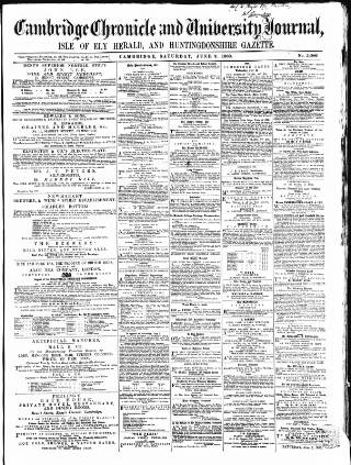 cover page of Cambridge Chronicle and Journal published on June 2, 1860
