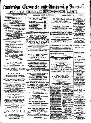 cover page of Cambridge Chronicle and Journal published on May 29, 1896