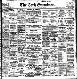 cover page of Cork Examiner published on April 16, 1904