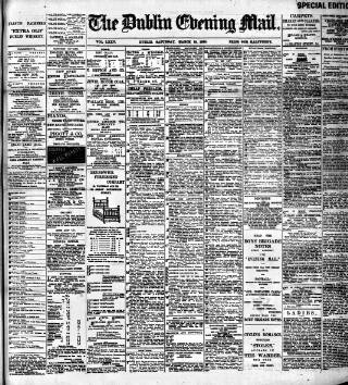 cover page of Dublin Evening Mail published on March 19, 1898