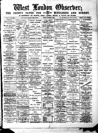cover page of West London Observer published on June 2, 1905