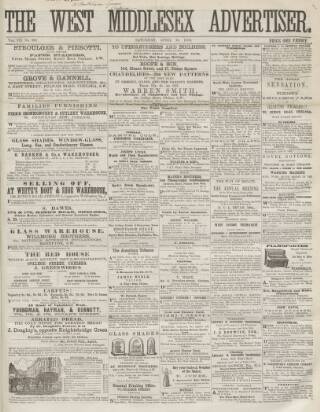 cover page of West Middlesex Advertiser and Family Journal published on April 26, 1862
