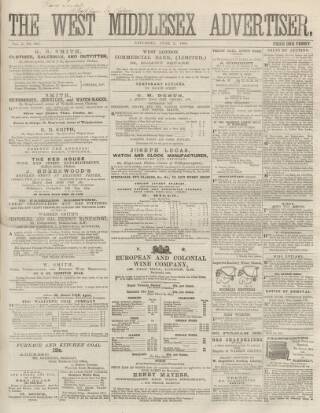 cover page of West Middlesex Advertiser and Family Journal published on June 2, 1866