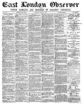 cover page of East London Observer published on April 27, 1878