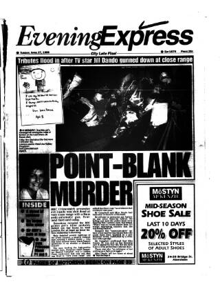 cover page of Aberdeen Evening Express published on April 27, 1999