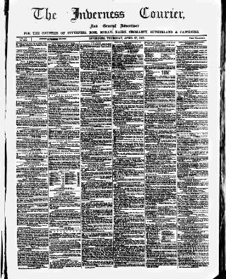 cover page of Inverness Courier published on April 27, 1871