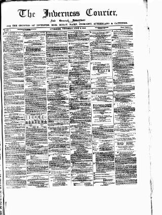cover page of Inverness Courier published on June 3, 1880