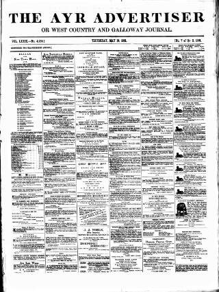 cover page of Ayr Advertiser, or, West Country Journal published on May 19, 1881