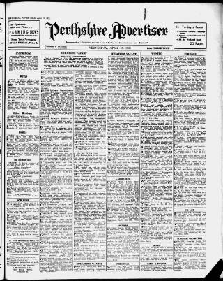 cover page of Perthshire Advertiser published on April 25, 1951