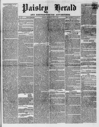 cover page of Paisley Herald and Renfrewshire Advertiser published on July 5, 1862