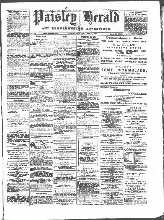 cover page of Paisley Herald and Renfrewshire Advertiser published on May 22, 1880