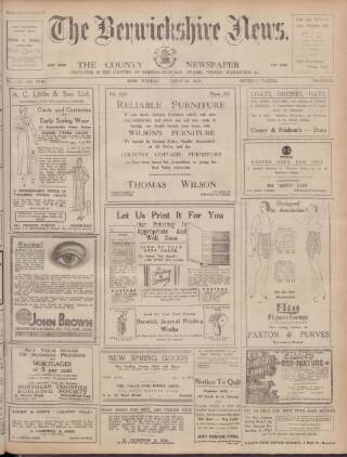 cover page of Berwickshire News and General Advertiser published on March 28, 1933