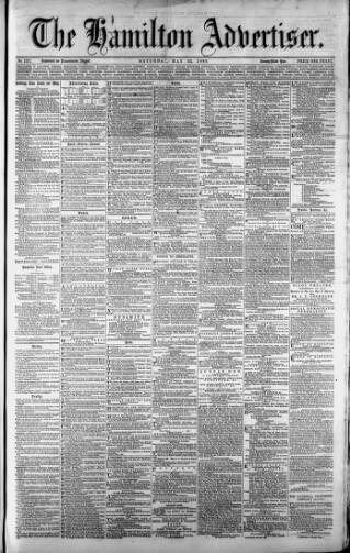 cover page of Hamilton Advertiser published on May 23, 1885