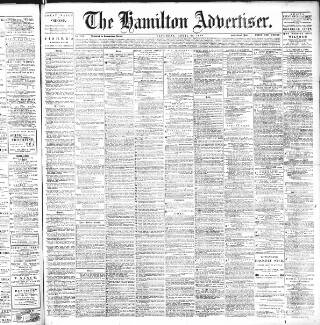 cover page of Hamilton Advertiser published on April 23, 1898