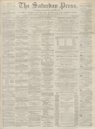 cover page of Dunfermline Saturday Press published on May 28, 1864