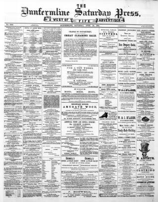 cover page of Dunfermline Saturday Press published on April 26, 1884