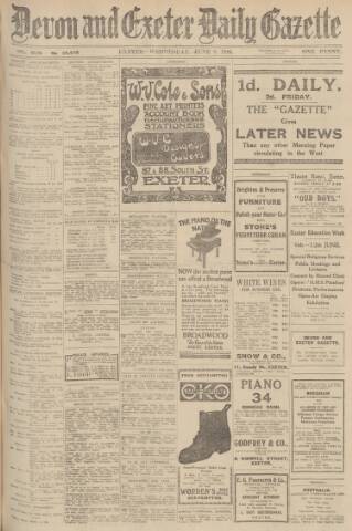 cover page of Exeter and Plymouth Gazette published on June 2, 1926