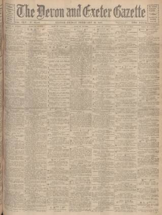cover page of Exeter and Plymouth Gazette published on February 25, 1927