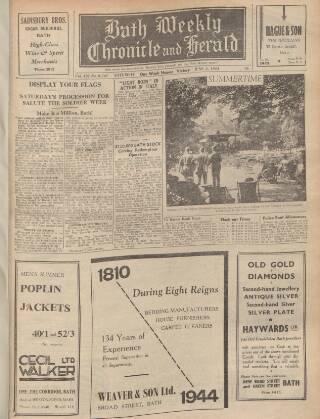 cover page of Bath Chronicle and Weekly Gazette published on June 3, 1944