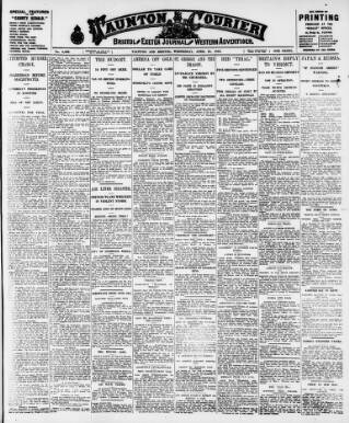 cover page of Taunton Courier and Western Advertiser published on April 26, 1933