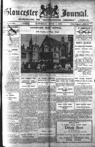 cover page of Gloucester Journal published on June 1, 1929