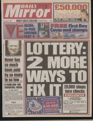 cover page of Daily Mirror published on April 27, 1995