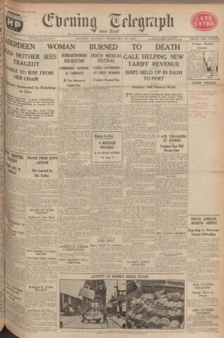 cover page of Dundee Evening Telegraph published on February 29, 1932