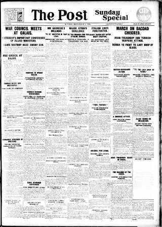 cover page of Sunday Post published on December 5, 1915