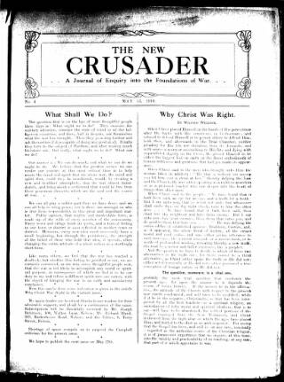 cover page of New Crusader published on May 6, 1916