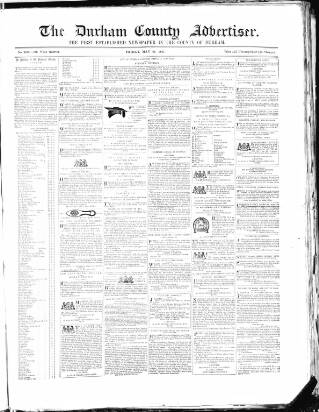 cover page of Durham County Advertiser published on May 22, 1857
