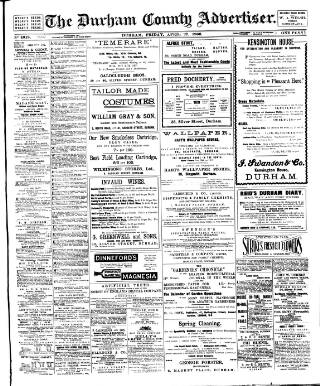 cover page of Durham County Advertiser published on April 27, 1906