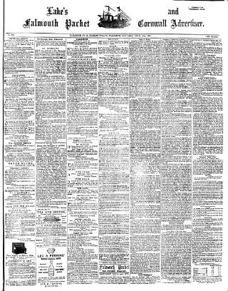 cover page of Lake's Falmouth Packet and Cornwall Advertiser published on April 26, 1873