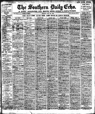 cover page of Southern Echo published on April 26, 1906