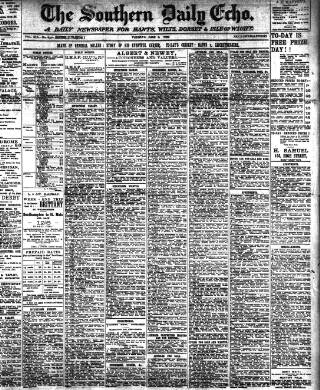 cover page of Southern Echo published on June 2, 1908