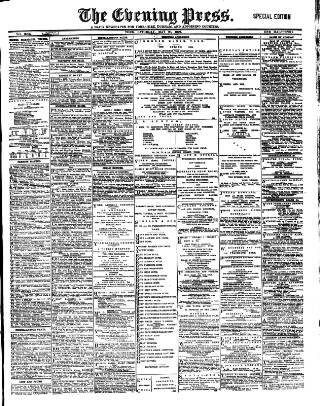 cover page of Yorkshire Evening Press published on May 28, 1892