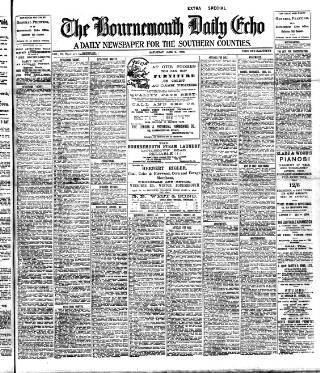 cover page of Bournemouth Daily Echo published on June 3, 1905