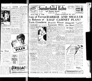 cover page of Sunderland Daily Echo and Shipping Gazette published on April 25, 1946