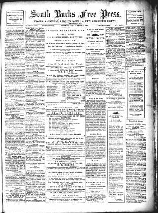 cover page of South Bucks Free Press published on March 24, 1882