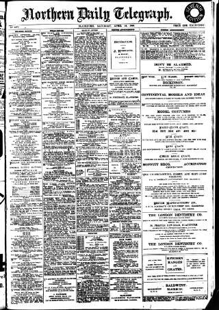 cover page of Northern Daily Telegraph published on April 24, 1909