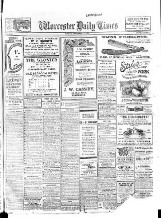 cover page of Worcester Daily Times and Journal published on December 2, 1912