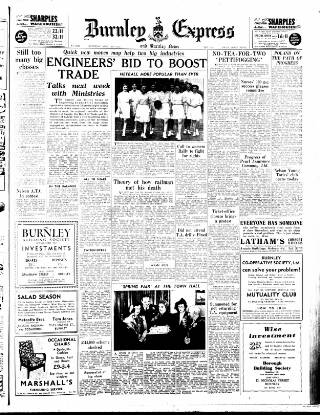 cover page of Burnley Express published on April 26, 1952