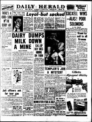 cover page of Daily Herald published on June 2, 1954