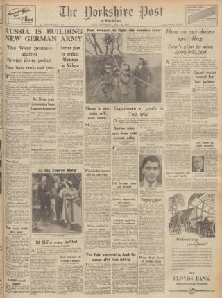 cover page of Yorkshire Post and Leeds Intelligencer published on May 24, 1950