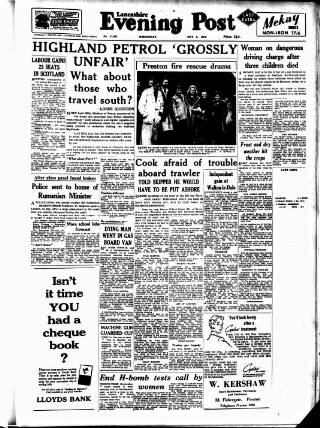 cover page of Lancashire Evening Post published on May 8, 1957