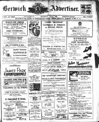 cover page of Berwick Advertiser published on June 1, 1939
