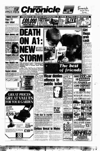 cover page of Newcastle Evening Chronicle published on June 2, 1989