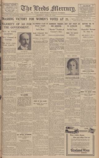 cover page of Leeds Mercury published on April 19, 1928
