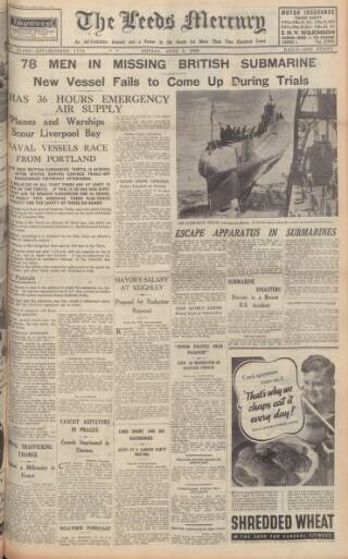 cover page of Leeds Mercury published on June 2, 1939